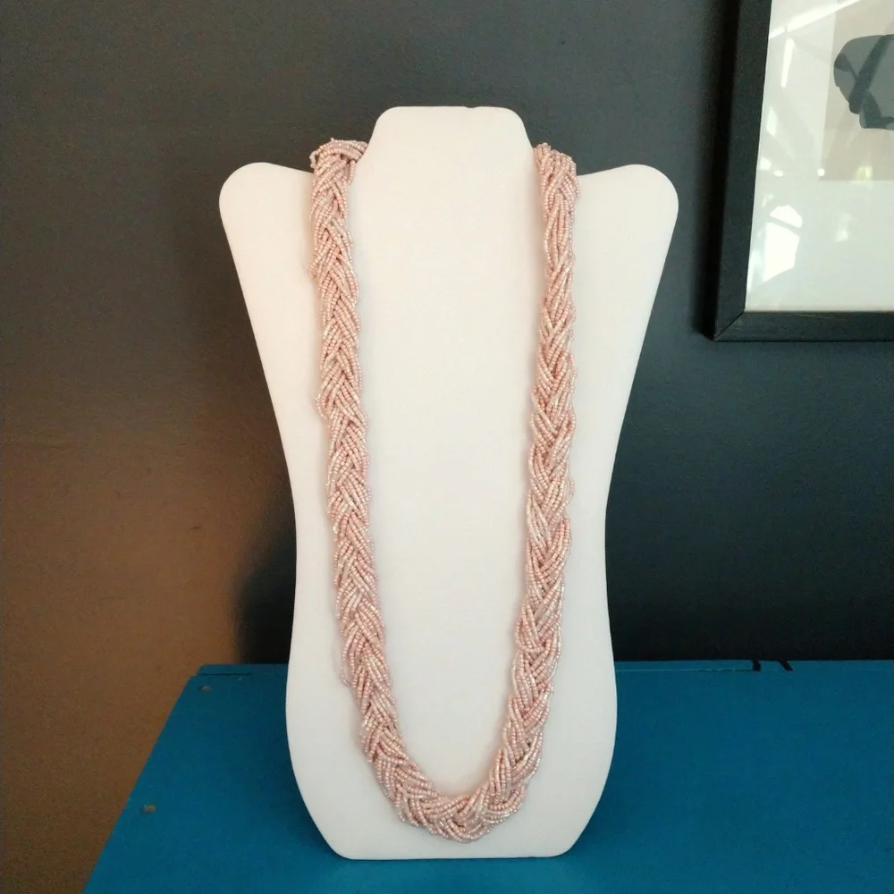 Multi strand braided seed bead necklace